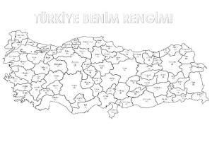 Türkiye Haritası boyama sayfası,  coloring page, Türkiye Haritası temel, 