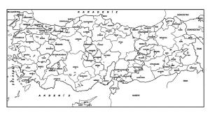 Türkiye Haritası boyama sayfası,  coloring page, Resim çiz Türkiye Haritası, 