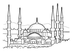 Türkiye boyama sayfası,  coloring page, Ayasofya Camii, 