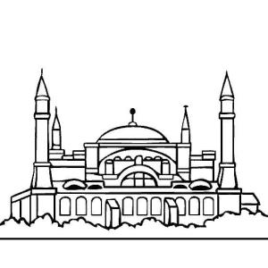 Türkiye boyama sayfası,  coloring page, Ayasofya Resmi, 