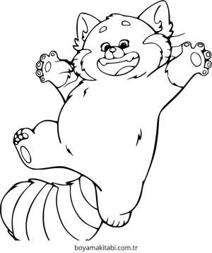 Turning Red boyama sayfası – basit çizim, kolay boyama