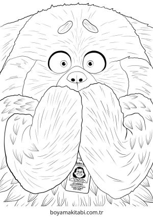 Turning Red boyama sayfası – çizgi film temalı, basit çizim