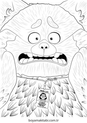 Turning Red boyama sayfası – kolay boyama, eğitici aktivite