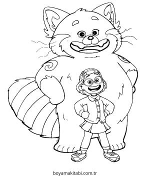 Turning Red boyama sayfası – yaratıcılığı geliştirir, keyifli zaman