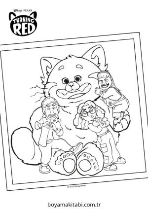 Turning Red boyama sayfası – eğlenceli etkinlik, el becerilerini geliştirir