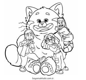 Turning Red boyama sayfası – evde etkinlik, ücretsiz yazdır