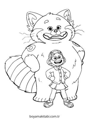 Turning Red boyama sayfası – eğlenceli etkinlik, el becerilerini geliştirir