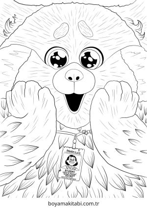 Turning Red boyama sayfası – boyama çalışması, yaratıcılığı geliştirir