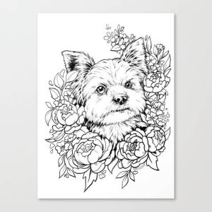 Tuval boyama sayfası,  coloring page, Kanvas Köpek Yavrusu, 