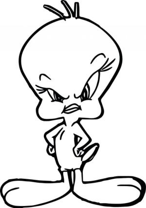 Tweety Kuş boyama sayfası,  coloring page, Kızgın Tweety, 