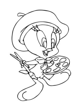 Tweety Kuş boyama sayfası,  coloring page, Ressam Tatlı Sevimli, 