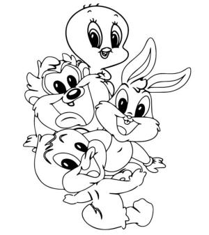 Tweety Kuş boyama sayfası,  coloring page, Tweety Kuş ve Arkadaşı, 