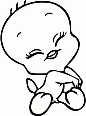 Tweety Kuş boyama sayfası,  coloring page, Tweety Kuş Gülümseyen, 