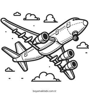 Uçak boyama sayfası – eğitici aktivite, yaratıcılık
