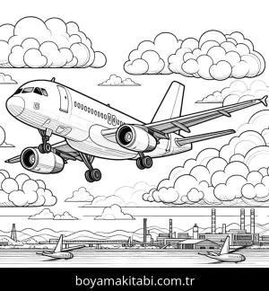 Uçak boyama sayfası,  coloring page, , 