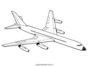 Uçak boyama sayfası – eğitici aktivite, yaratıcılık