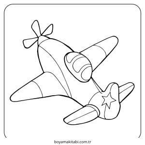 Uçak boyama sayfası – boyama etkinliği, çocuk aktivitesi