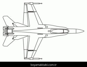 Uçak boyama sayfası – kolay boyama, eğitici aktivite