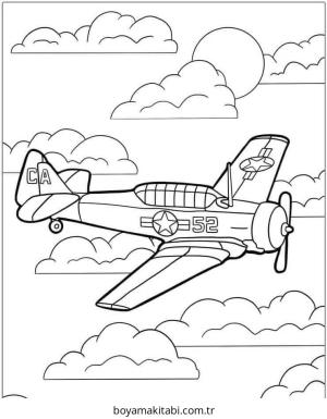 Uçak boyama sayfası – yaratıcılık, eğlenceli etkinlik