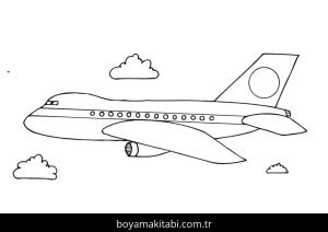 Uçak boyama sayfası – eğlenceli etkinlik, el becerilerini geliştirir