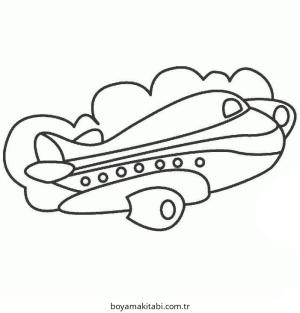 Uçak boyama sayfası – eğlenceli etkinlik, el becerilerini geliştirir
