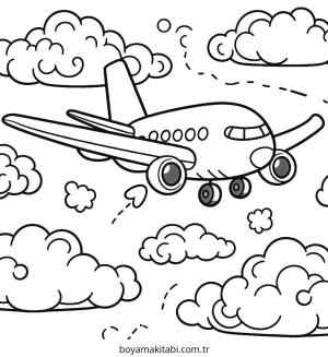 Uçak boyama sayfası – yaratıcılığı geliştirir, keyifli zaman