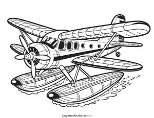 Uçak boyama sayfası – keyifli zaman, renkli çizimler