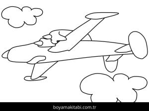 Uçak boyama sayfası – okul öncesi, evde etkinlik