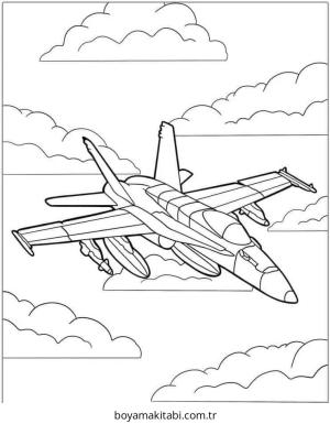 Uçak boyama sayfası – yaratıcılık, eğlenceli etkinlik