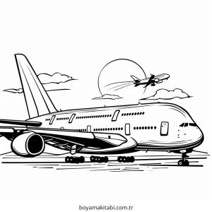 Uçak boyama sayfası – yaratıcılığı geliştirir, keyifli zaman