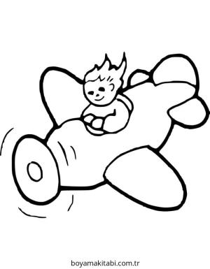 Uçak boyama sayfası – evde etkinlik, ücretsiz yazdır