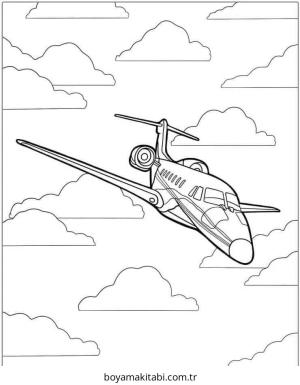 Uçak boyama sayfası – çocuk aktivitesi, PDF indir