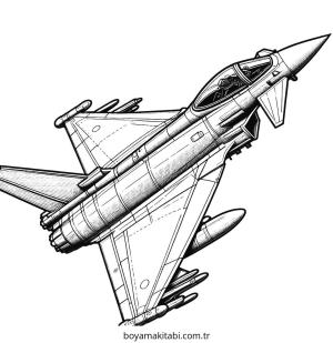 Uçak boyama sayfası – sevimli karakter, sanatsal çalışma