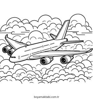 Uçak boyama sayfası – yaratıcılık, eğlenceli etkinlik