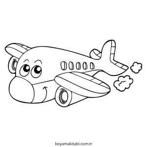 Uçak boyama sayfası – eğlenceli etkinlik, el becerilerini geliştirir