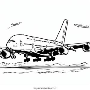 Uçak boyama sayfası – ücretsiz yazdır, boyama etkinliği