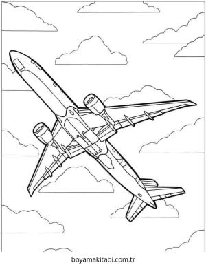 Uçak boyama sayfası – eğitici aktivite, yaratıcılık