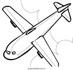 Uçak boyama sayfası – çocuklar için, çizgi film temalı
