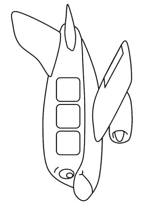 Uçak boyama sayfası,  coloring page, Çizgi Film Uçak, 