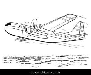 Uçak boyama sayfası – basit çizim, kolay boyama