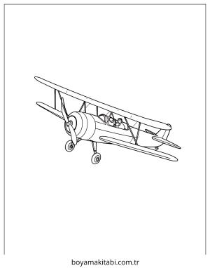 Uçak boyama sayfası – eğitici aktivite, yaratıcılık