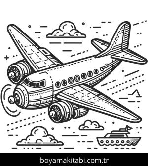 Uçak boyama sayfası,  coloring page, , 