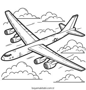 Uçak boyama sayfası – ücretsiz yazdır, boyama etkinliği