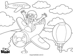 Uçak boyama sayfası – okul öncesi, evde etkinlik