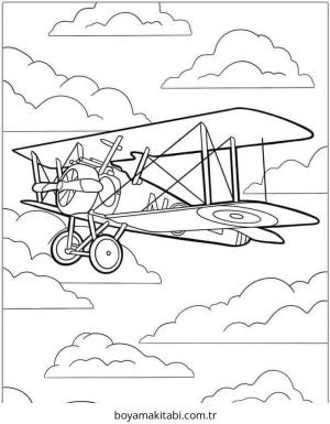 Uçak boyama sayfası – keyifli zaman, renkli çizimler