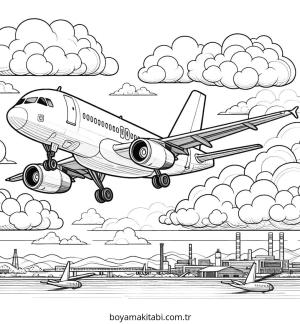 Uçak boyama sayfası – ücretsiz yazdır, boyama etkinliği