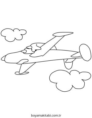 Uçak boyama sayfası – çocuk aktivitesi, PDF indir
