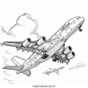 Uçak boyama sayfası – yaratıcılık, eğlenceli etkinlik