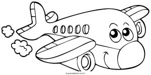 Uçak boyama sayfası – boyama çalışması, yaratıcılığı geliştirir