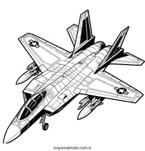 Uçak boyama sayfası – boyama çalışması, yaratıcılığı geliştirir